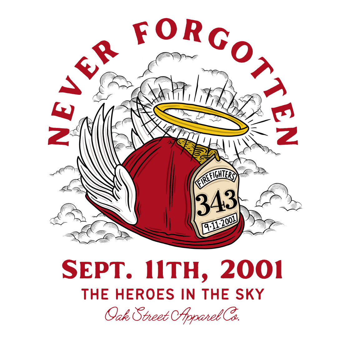 343 Tribute 9/11 Firefighter Shirt (Front and Back)
