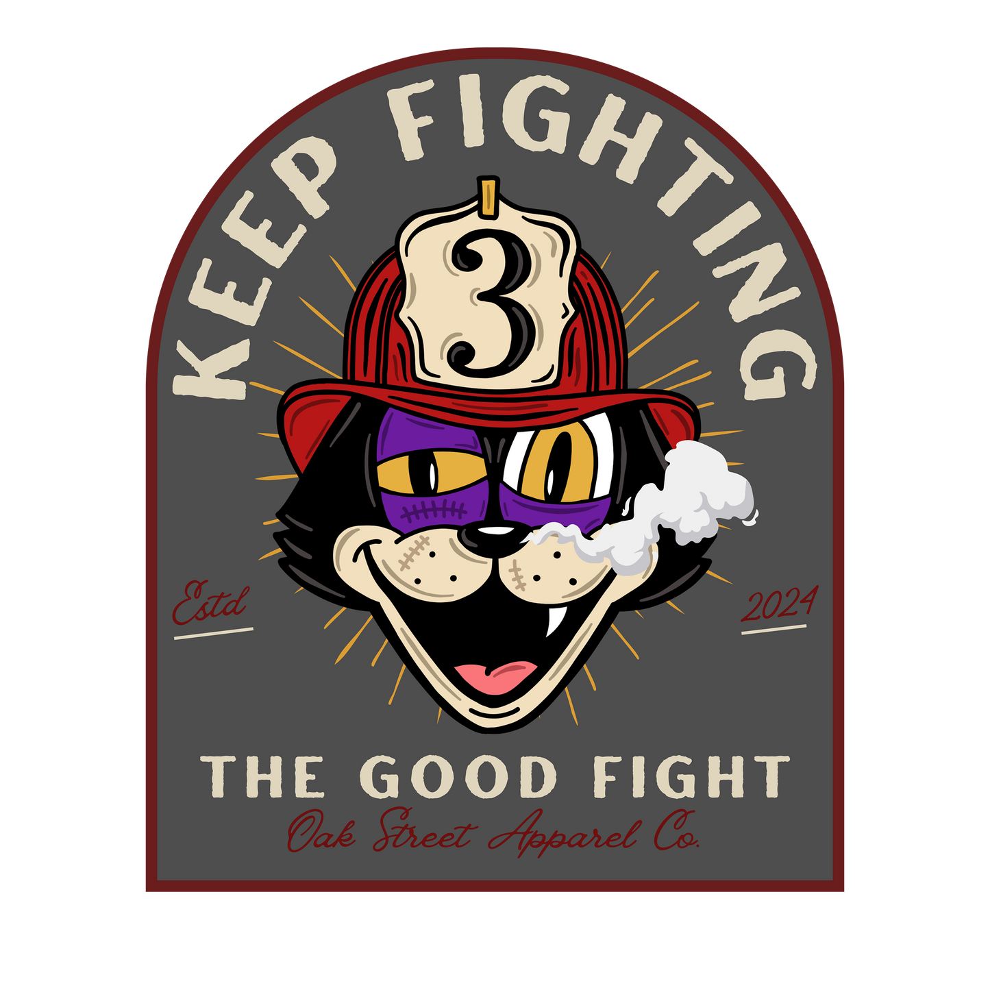 Keep Fighting Firefighter 3" Sticker