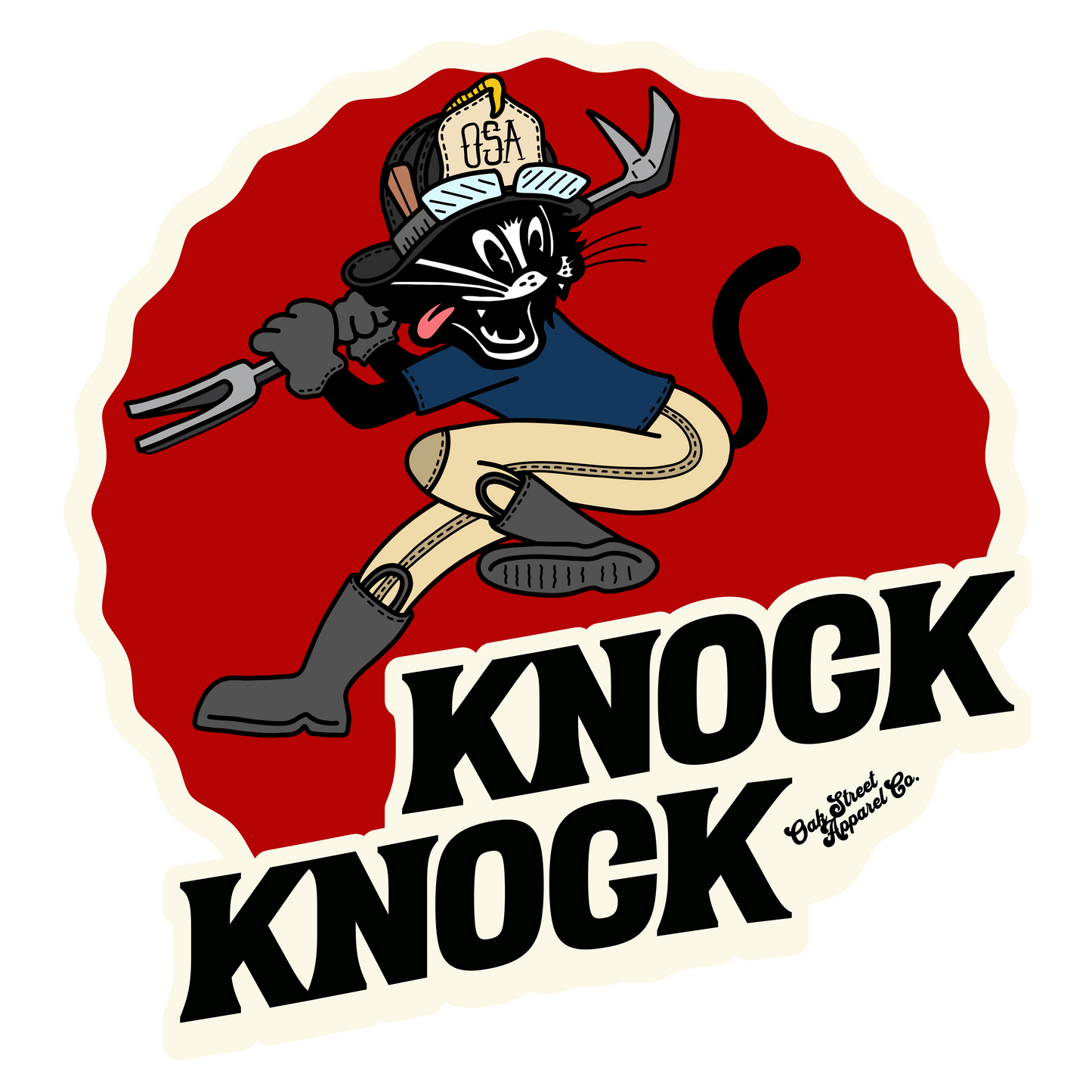 Knock Knock Firefighter 3" Sticker