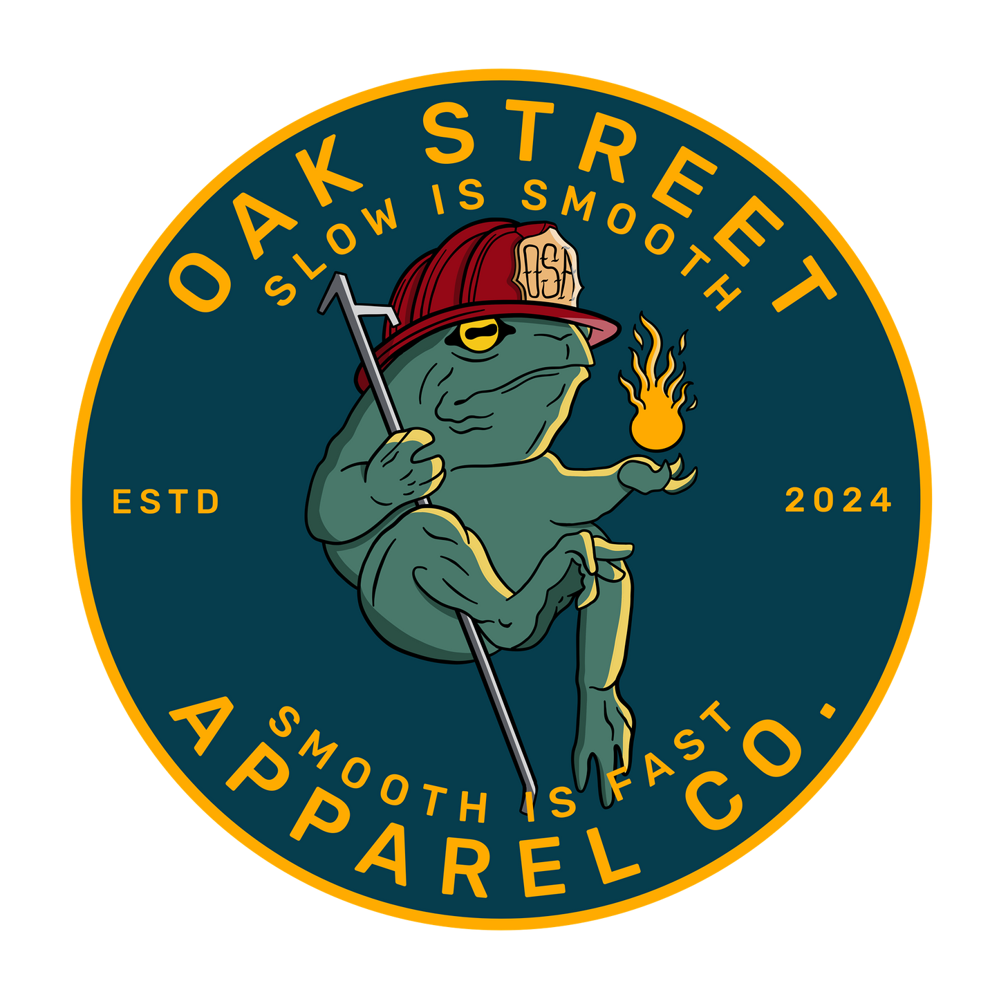 Smooth is Fast Firefighter Frog 3" Sticker