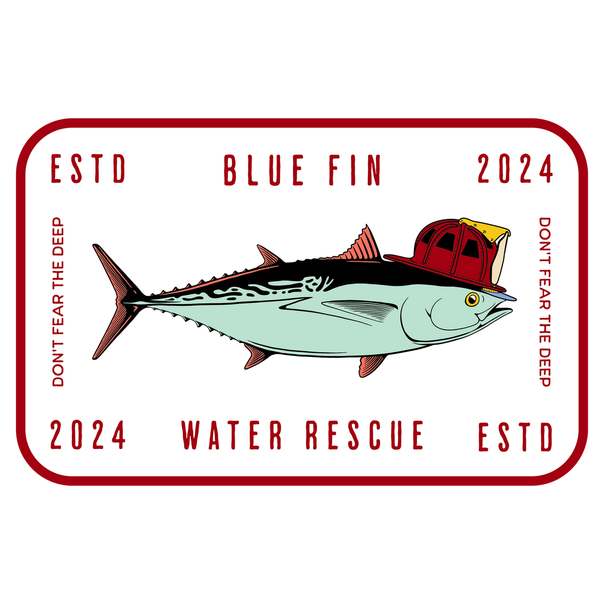 Blue Fin Rescue Firefighter 3" Sticker