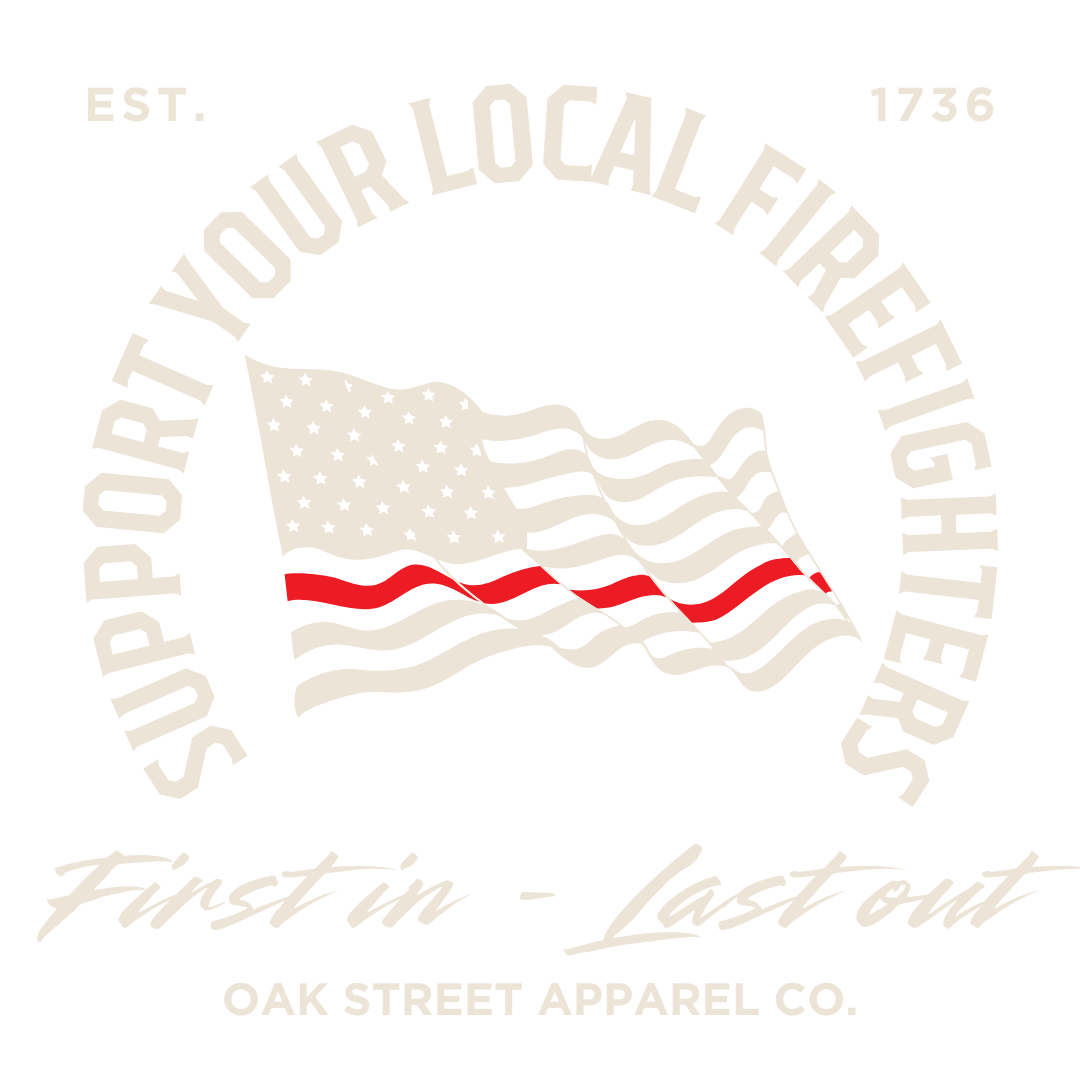 Support Your Local Firefighters Firefighter Shirt (Light) (Front and Back)