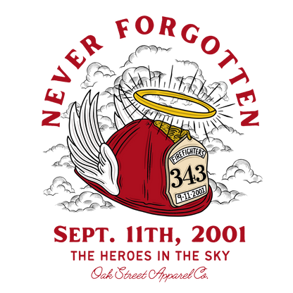 343 Tribute 9/11 Firefighter Shirt (Front and Back)
