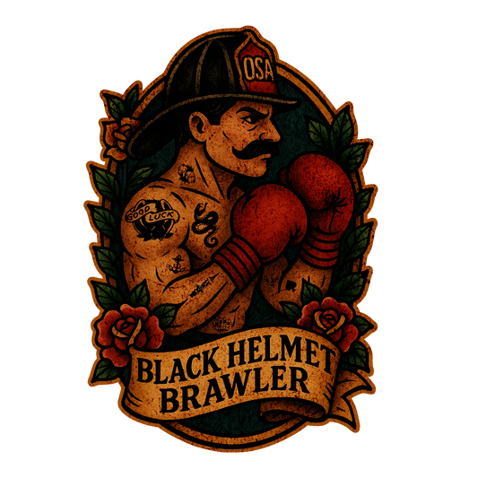 Black Helmet Brawler 3" Firefighter Sticker