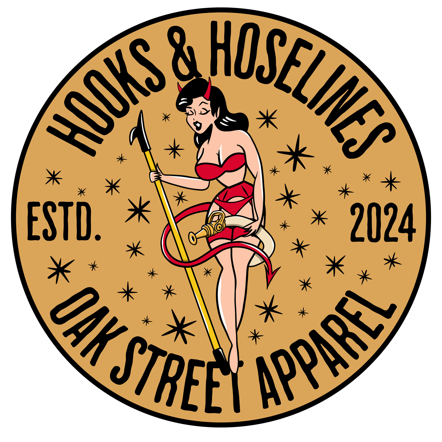 Hooks & Hoselines Firefighter 3" Sticker