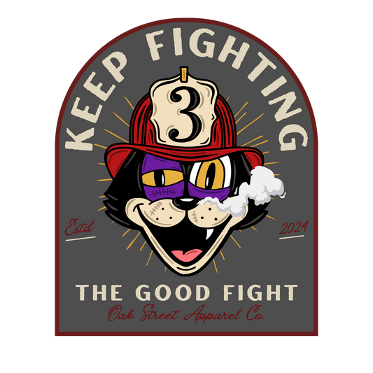 Keep Fighting Firefighter 3" Sticker