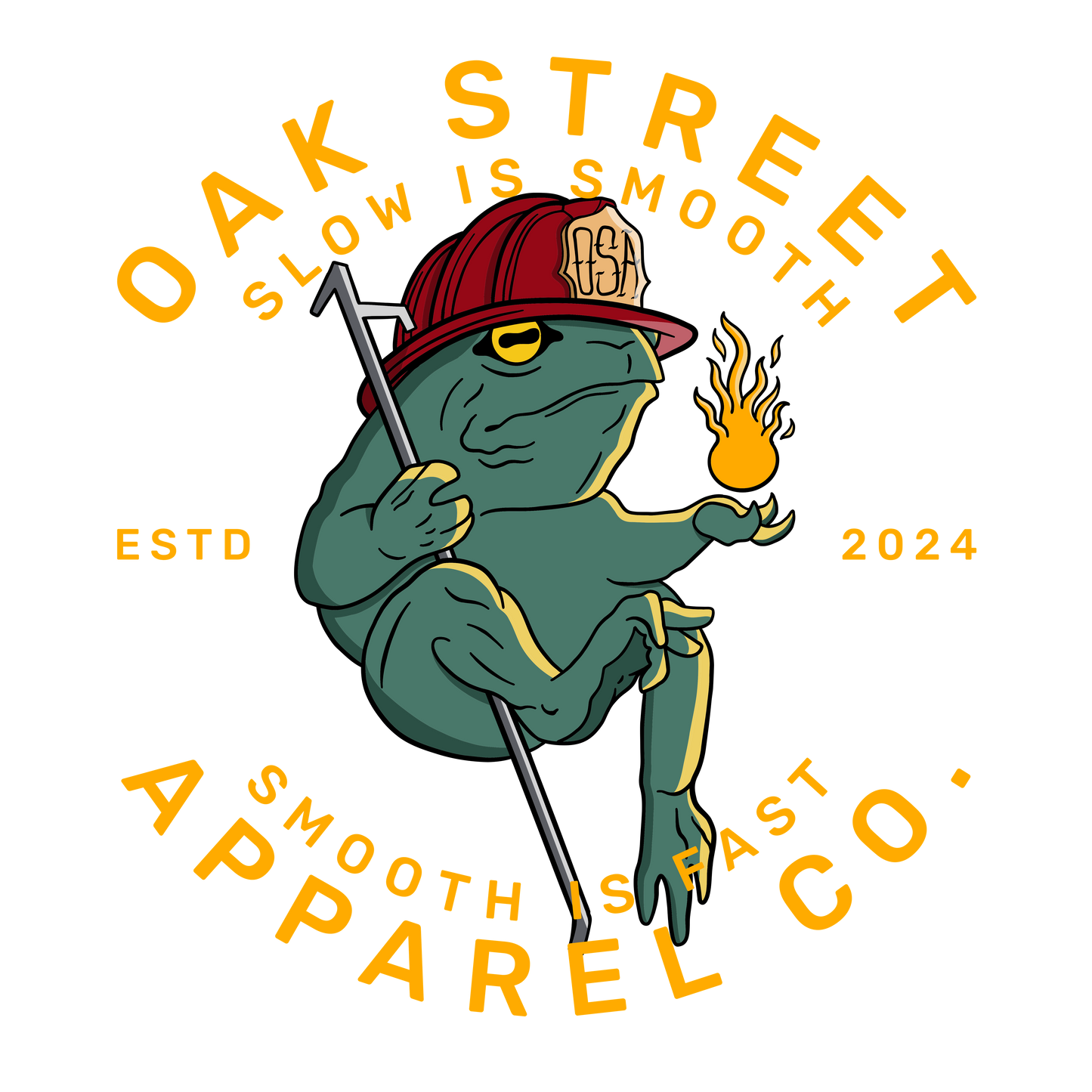 Slow is Smooth Frog Firefighter Shirt (Front and Back)