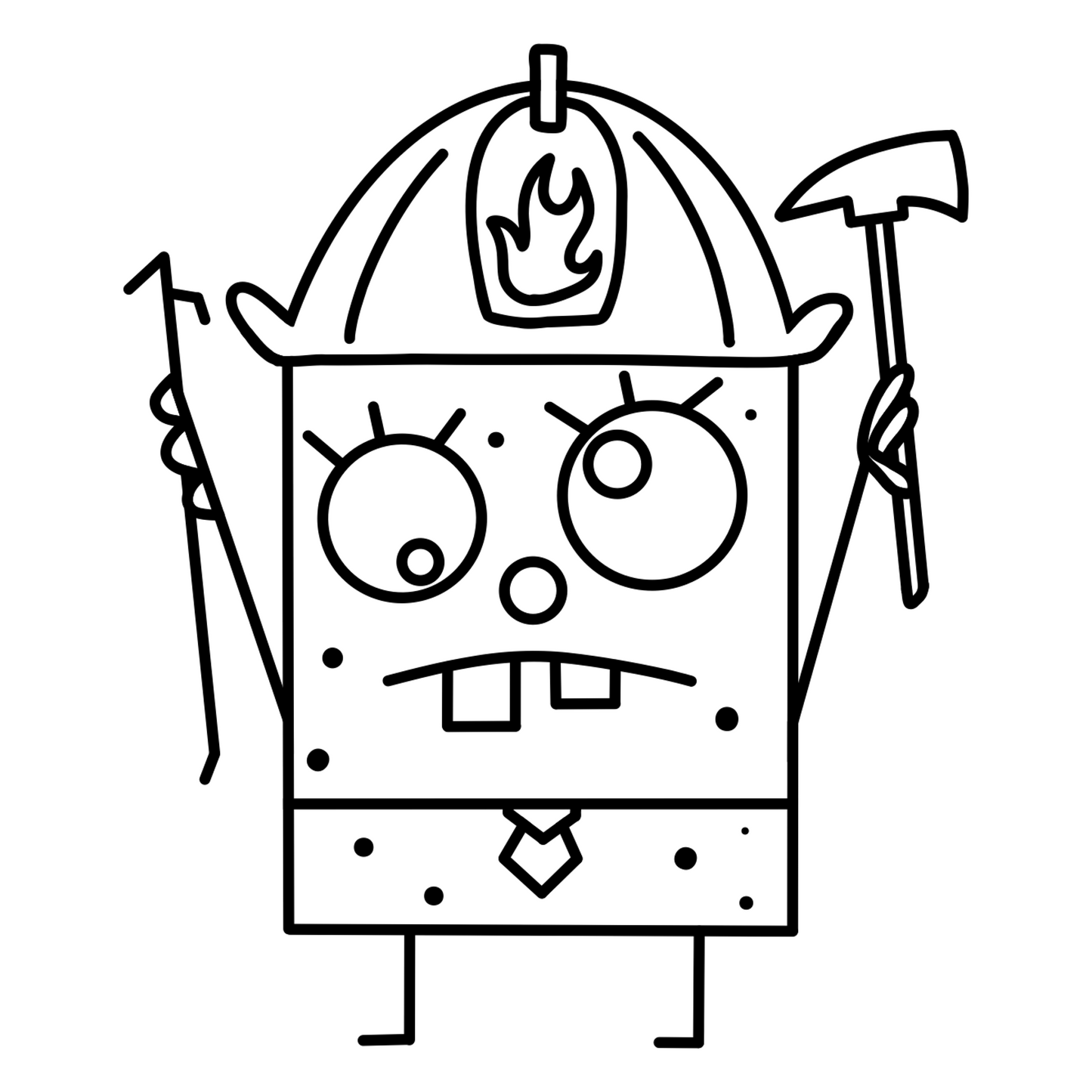 Doodle Bob Firefighter 3" Sticker